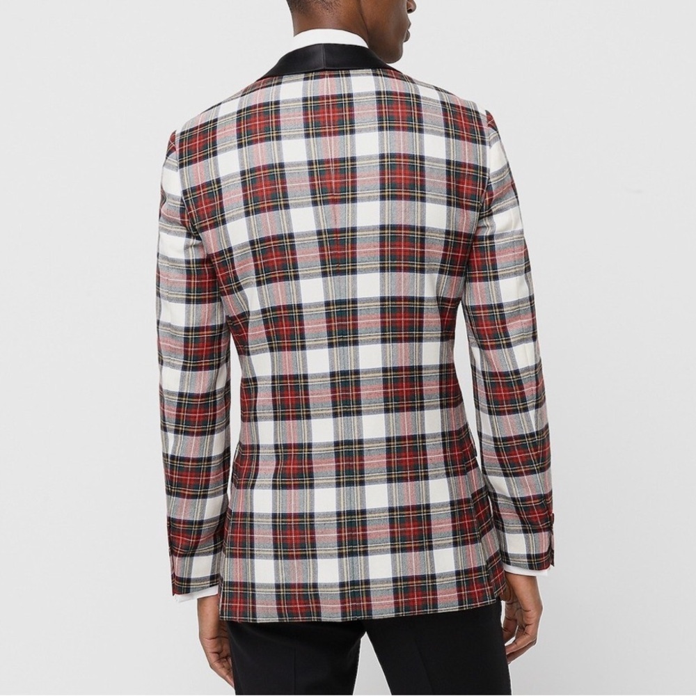J Crew Ludlow shawl-collar dinner jacket snowy Stewart tartan English wool 38R - Picture 9 of 16